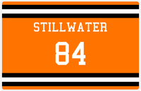 Thumbnail for Personalized Jersey Number Placemat - Stillwater - Single Stripe -  View