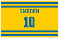 Thumbnail for Personalized Jersey Number Placemat - Sweden - Single Stripe -  View