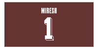 Thumbnail for Personalized Jersey Number Beach Towel - Brown - Front View