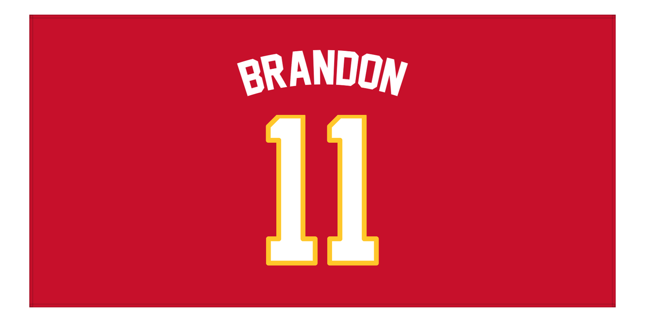 Personalized Jersey Number Beach Towel - Atlanta Red - Front View