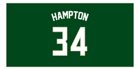 Thumbnail for Personalized Jersey Number Beach Towel - Milwaukee Green - Front View