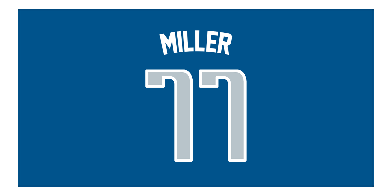 Personalized Jersey Number Beach Towel - Dallas Blue - Front View