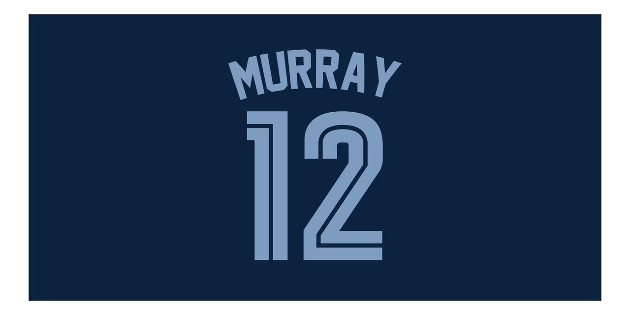 Personalized Jersey Number Beach Towel - Memphis Blue - Front View
