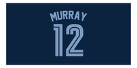 Thumbnail for Personalized Jersey Number Beach Towel - Memphis Blue - Front View