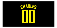 Thumbnail for Personalized Jersey Number Beach Towel - Utah Black - Front View