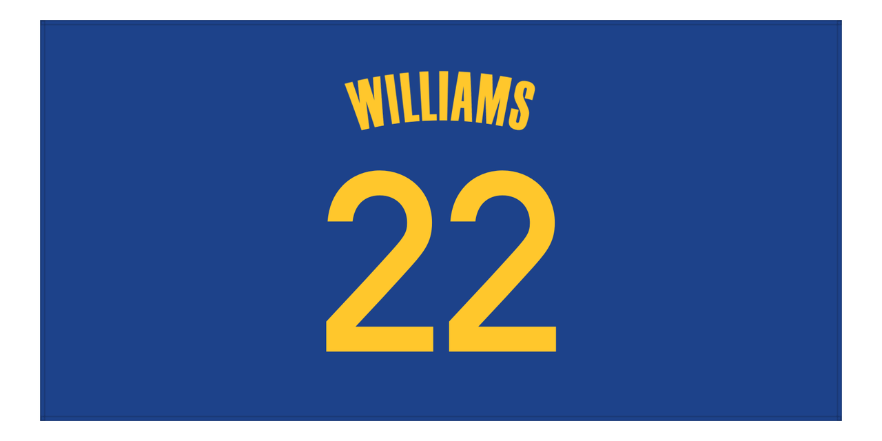 Personalized Jersey Number Beach Towel - San Francisco / Oakland Blue - Front View