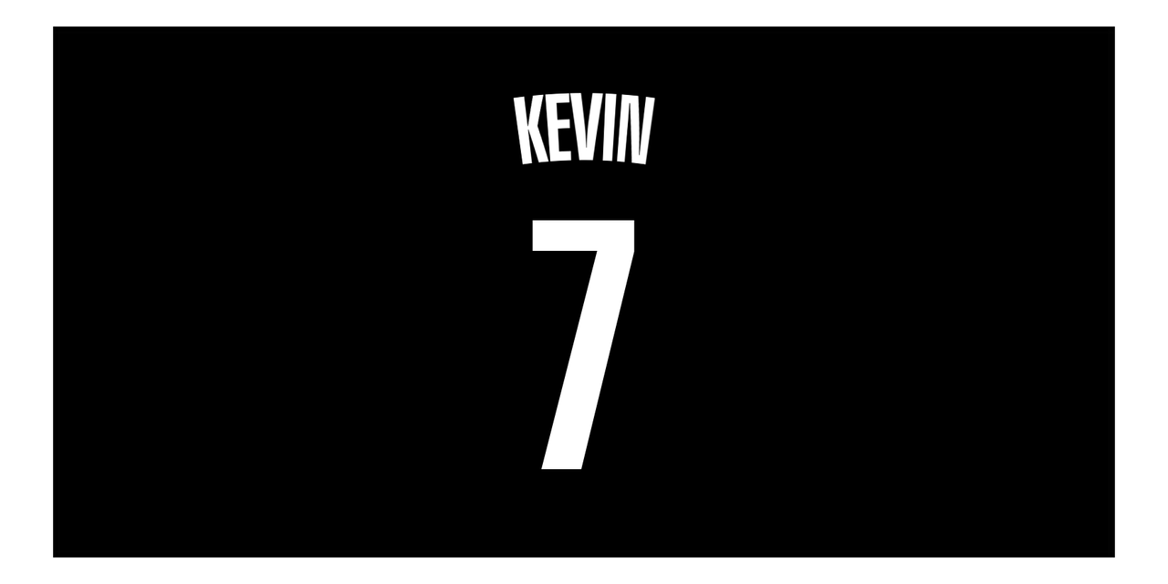 Personalized Jersey Number Beach Towel - Brooklyn Black - Front View