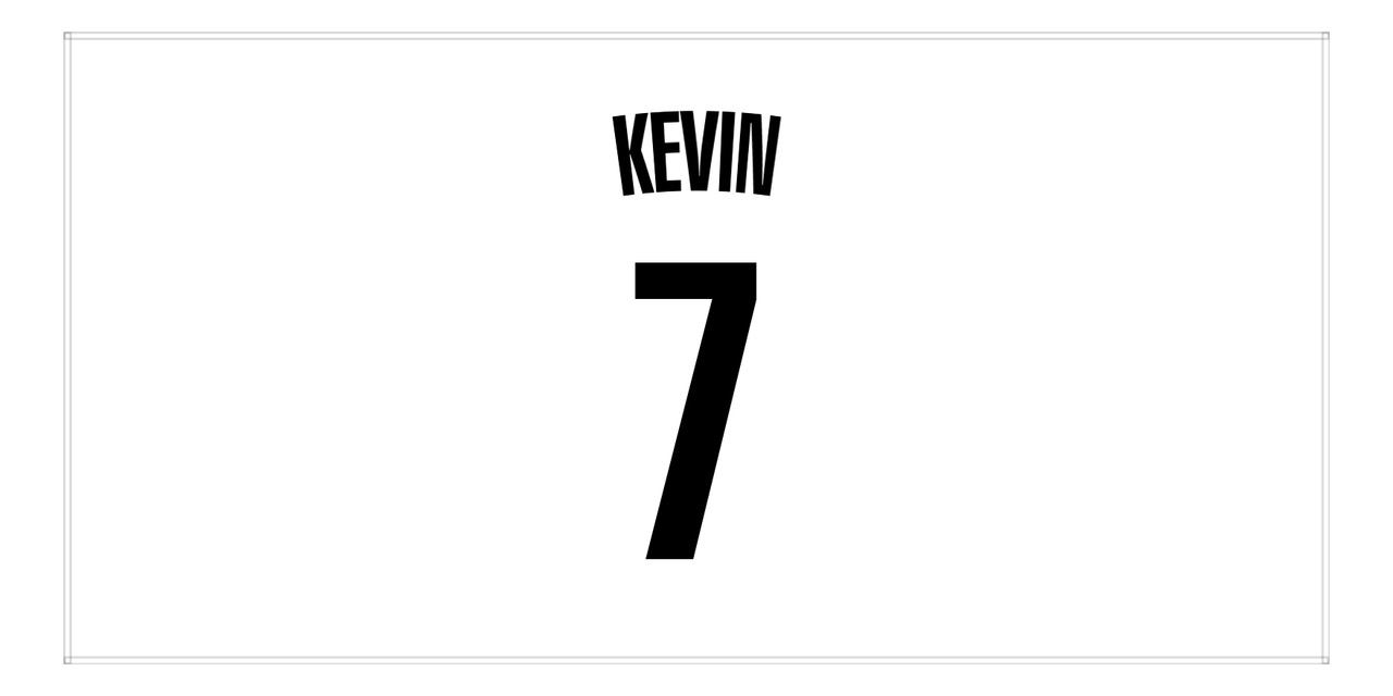 Personalized Jersey Number Beach Towel - Brooklyn White - Front View