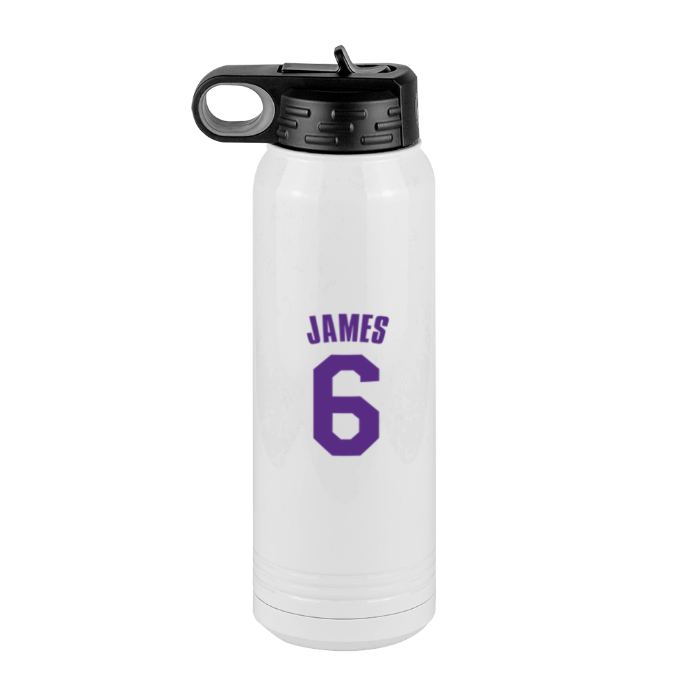 Personalized Jersey Number Water Bottle (30 oz) - Left View