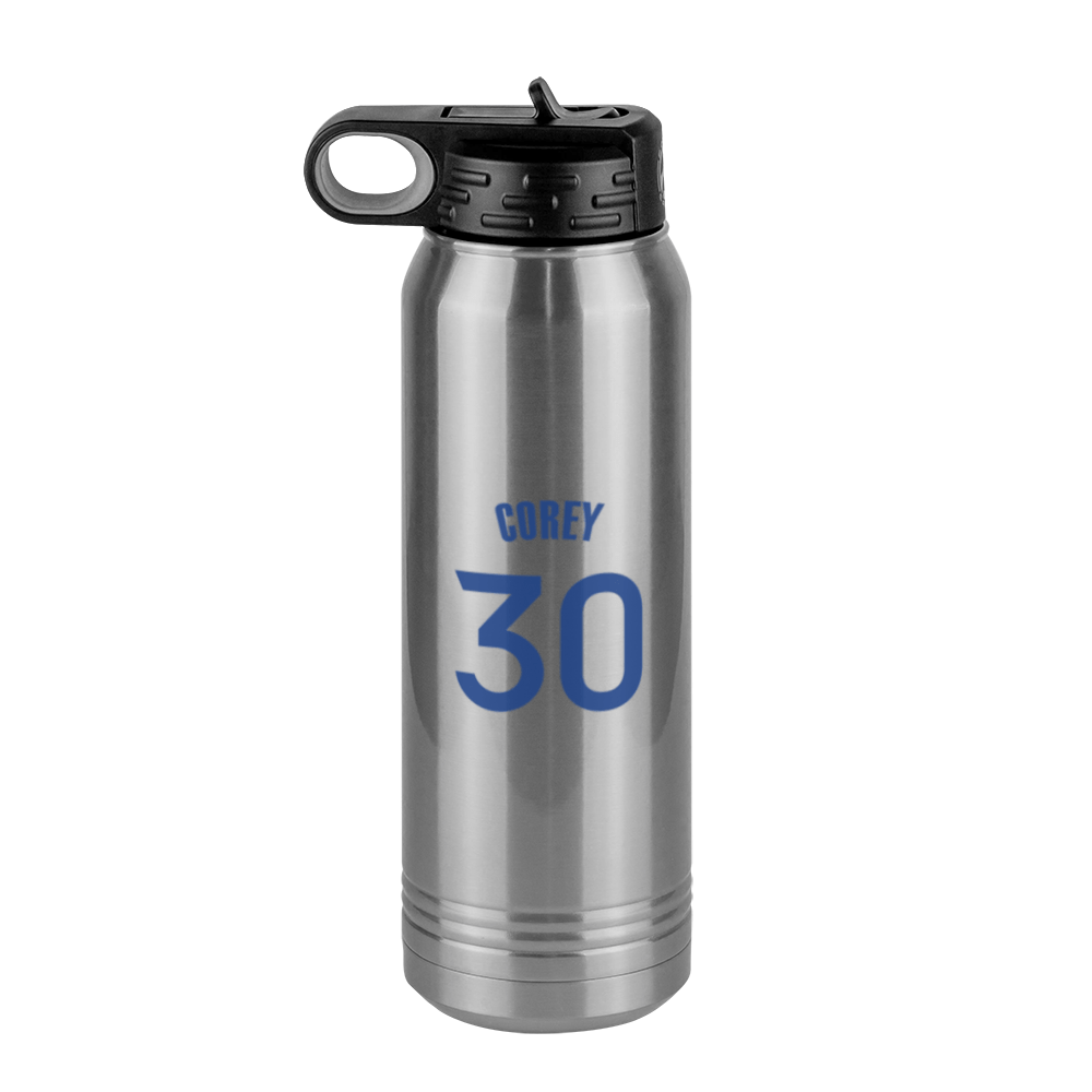 Personalized Jersey Number Water Bottle (30 oz) - Left View