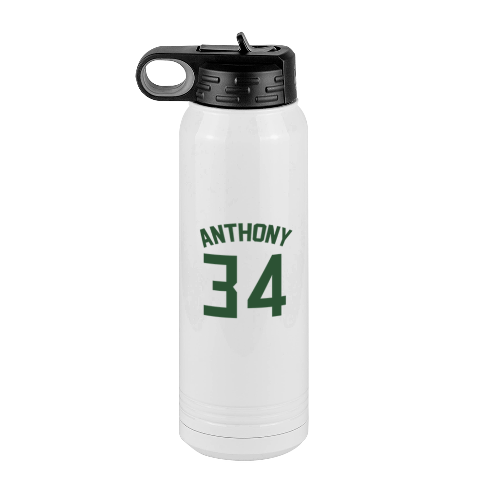 Personalized Jersey Number Water Bottle (30 oz) - Left View