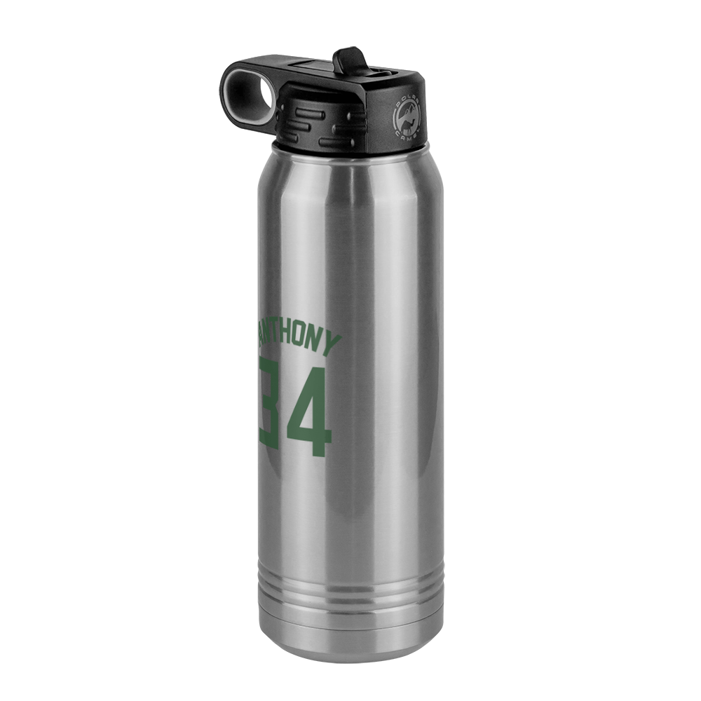 Personalized Jersey Number Water Bottle (30 oz) - Front Left View