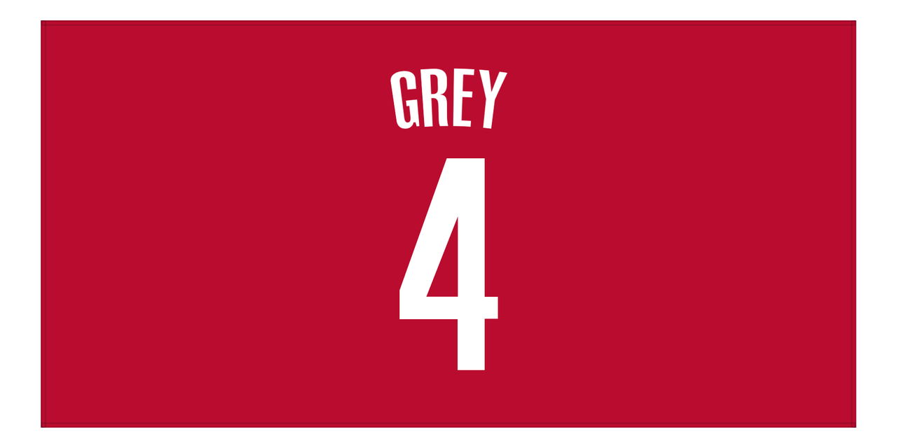Personalized Jersey Number Beach Towel - Houston Red - Front View