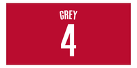 Thumbnail for Personalized Jersey Number Beach Towel - Houston Red - Front View