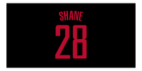 Thumbnail for Personalized Jersey Number Beach Towel - Houston Black - Front View