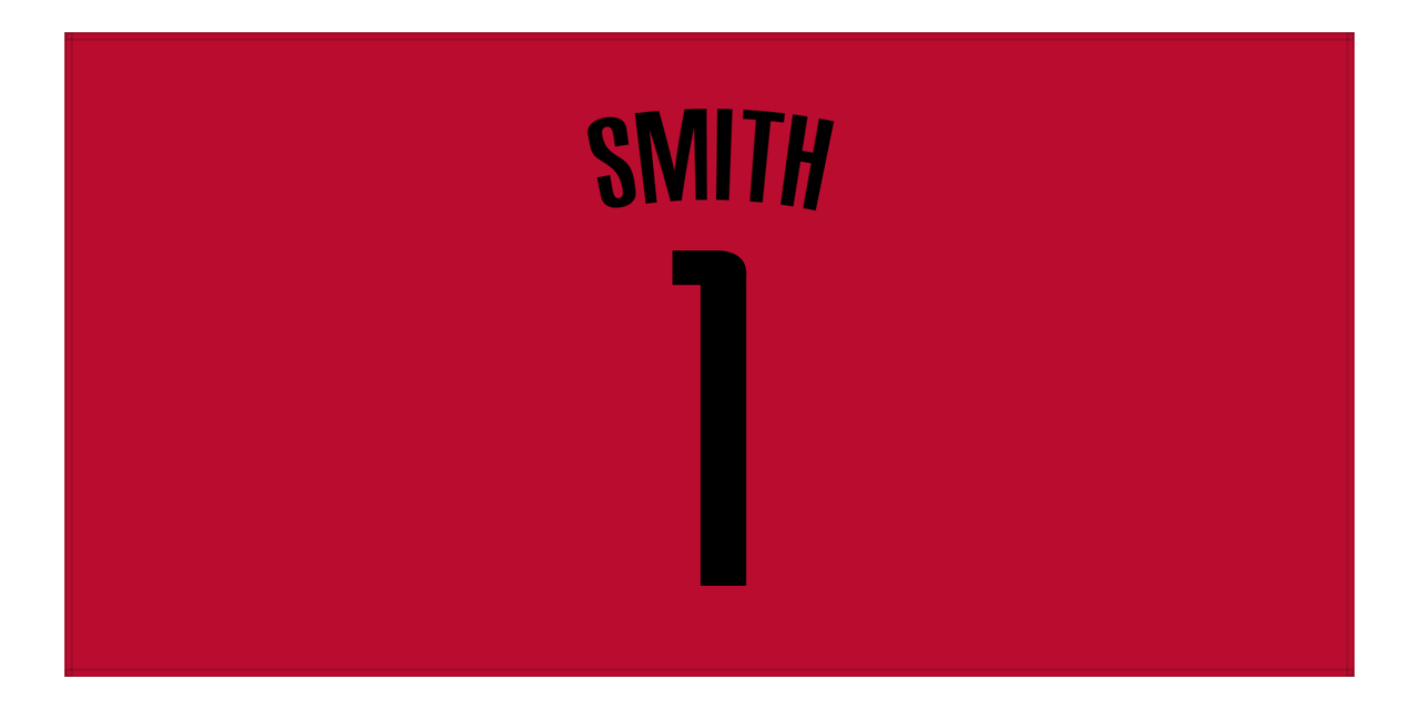 Personalized Jersey Number Beach Towel - Houston Red - Front View