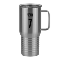 Thumbnail for Personalized Jersey Number Travel Coffee Mug Tumbler with Handle (20 oz) - Right View