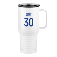 Thumbnail for Personalized Jersey Number Travel Coffee Mug Tumbler with Handle (20 oz) - Right View