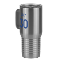 Thumbnail for Personalized Jersey Number Travel Coffee Mug Tumbler with Handle (20 oz) - Front Left View