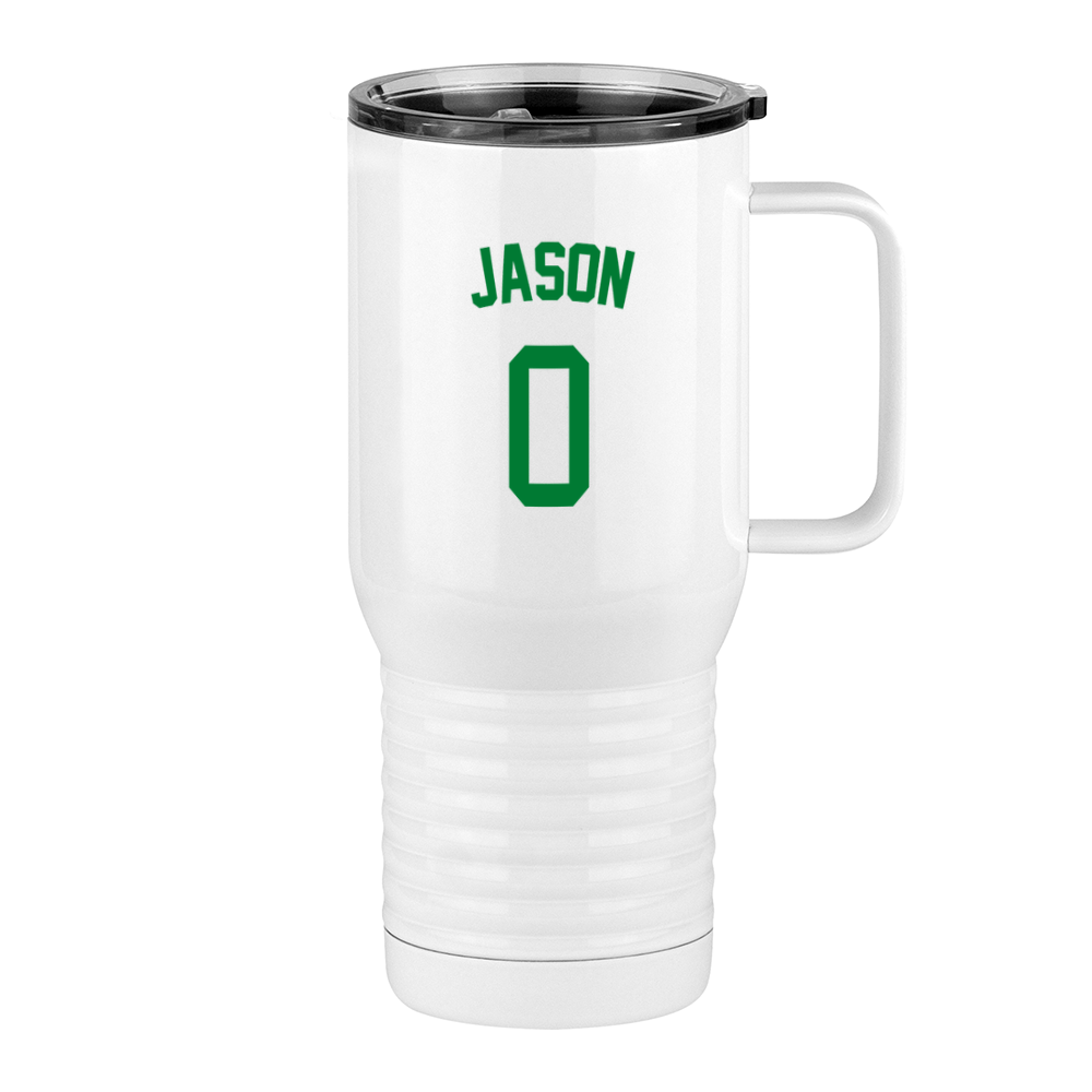Personalized Jersey Number Travel Coffee Mug Tumbler with Handle (20 oz) - Right View