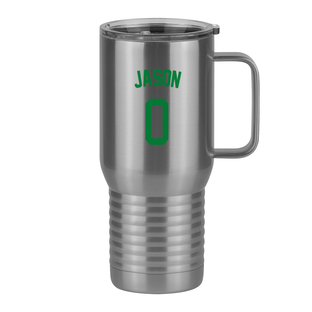 Personalized Jersey Number Travel Coffee Mug Tumbler with Handle (20 oz) - Right View