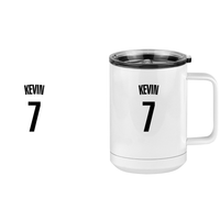 Thumbnail for Personalized Jersey Number Coffee Mug Tumbler with Handle (15 oz) - Design View