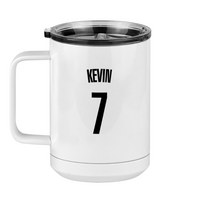Thumbnail for Personalized Jersey Number Coffee Mug Tumbler with Handle (15 oz) - Left View