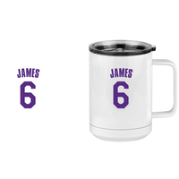Thumbnail for Personalized Jersey Number Coffee Mug Tumbler with Handle (15 oz) - Design View