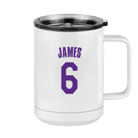 Thumbnail for Personalized Jersey Number Coffee Mug Tumbler with Handle (15 oz) - Right View