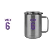 Thumbnail for Personalized Jersey Number Coffee Mug Tumbler with Handle (15 oz) - Design View