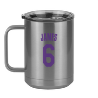 Thumbnail for Personalized Jersey Number Coffee Mug Tumbler with Handle (15 oz) - Left View