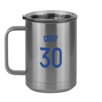 Thumbnail for Personalized Jersey Number Coffee Mug Tumbler with Handle (15 oz) - Left View