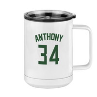 Thumbnail for Personalized Jersey Number Coffee Mug Tumbler with Handle (15 oz) - Right View