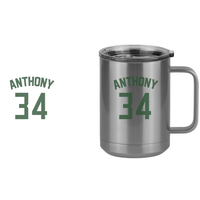 Thumbnail for Personalized Jersey Number Coffee Mug Tumbler with Handle (15 oz) - Design View