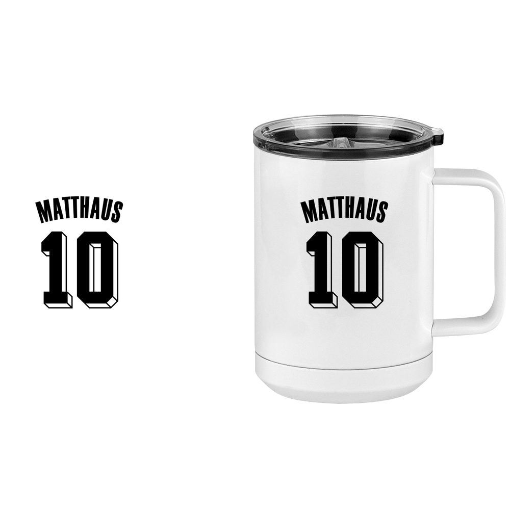 Personalized Jersey Number Coffee Mug Tumbler with Handle (15 oz) - Germany - Design View