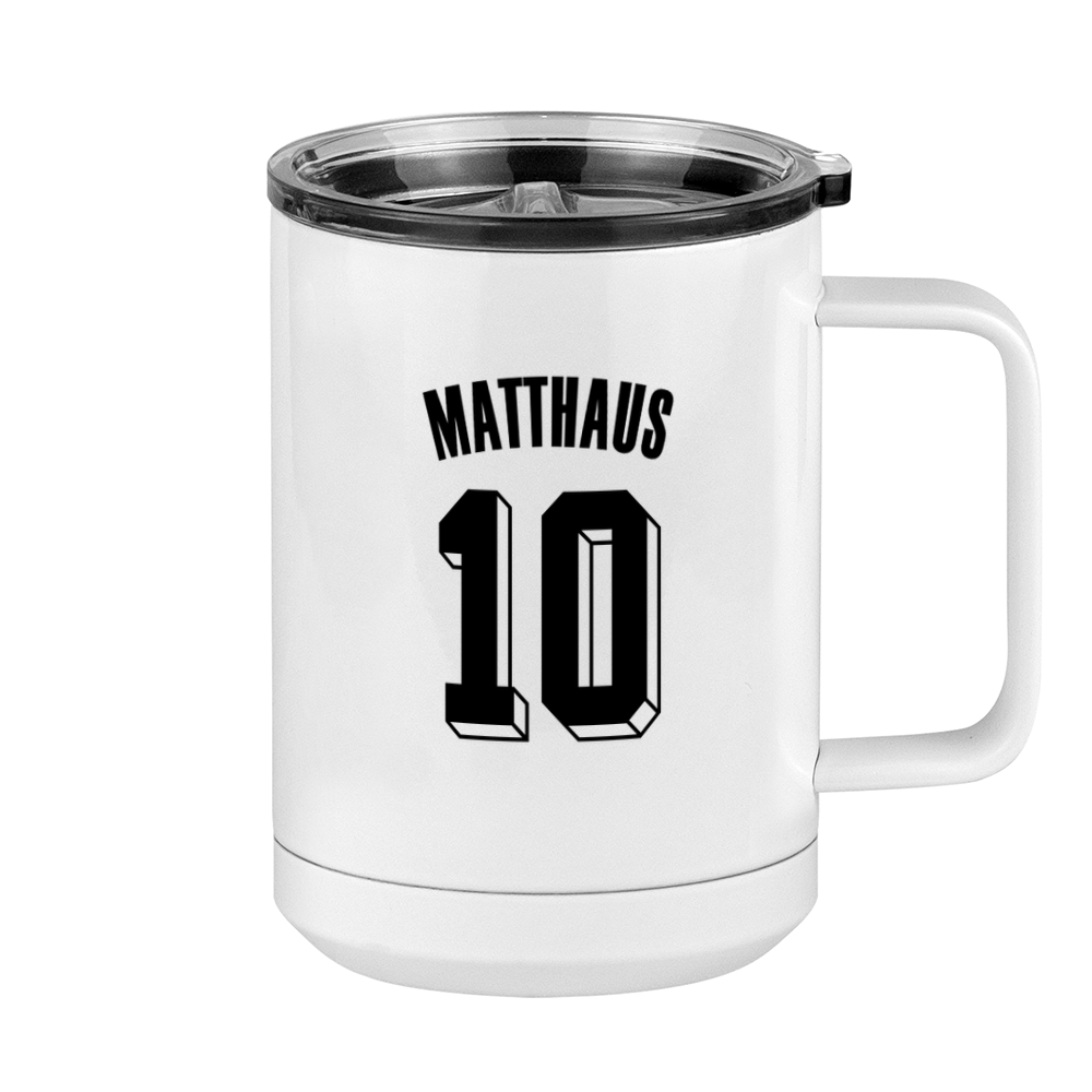 Personalized Jersey Number Coffee Mug Tumbler with Handle (15 oz) - Germany - Right View