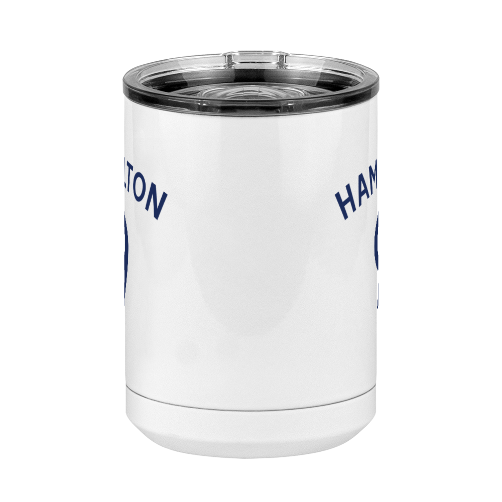 Personalized Jersey Number Coffee Mug Tumbler with Handle (15 oz) - English Soccer - Front View