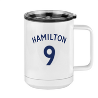 Thumbnail for Personalized Jersey Number Coffee Mug Tumbler with Handle (15 oz) - English Soccer - Right View