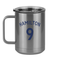 Thumbnail for Personalized Jersey Number Coffee Mug Tumbler with Handle (15 oz) - English Soccer - Left View