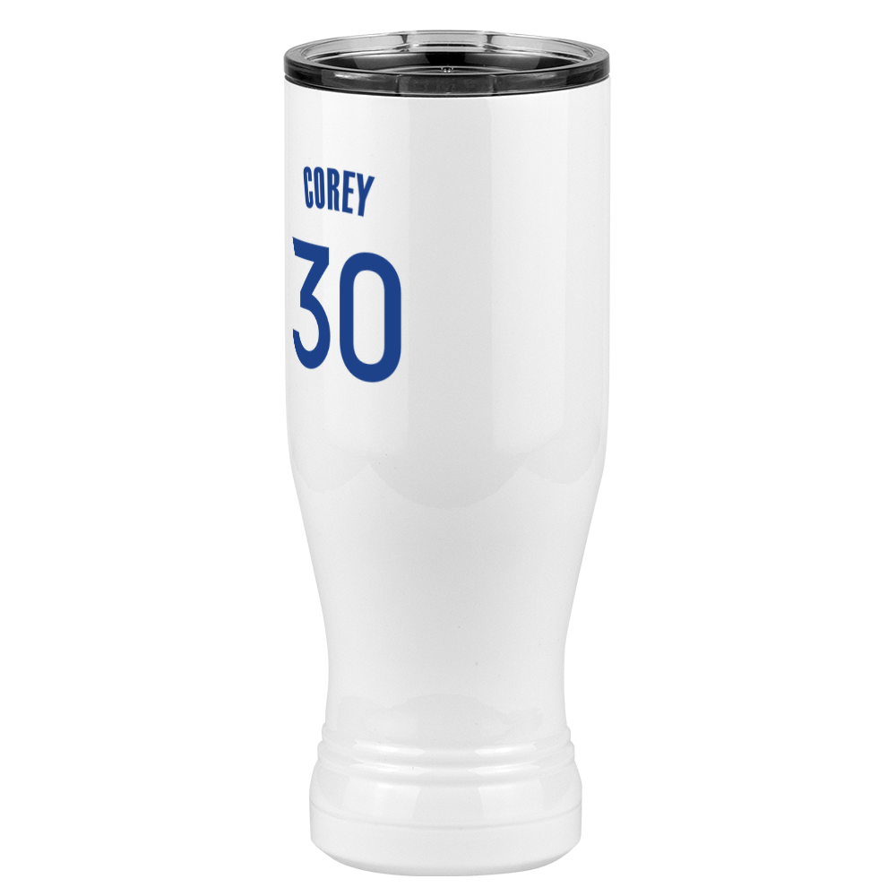 Personalized Jersey Number Pilsner Tumbler (20 oz) - Front Left View