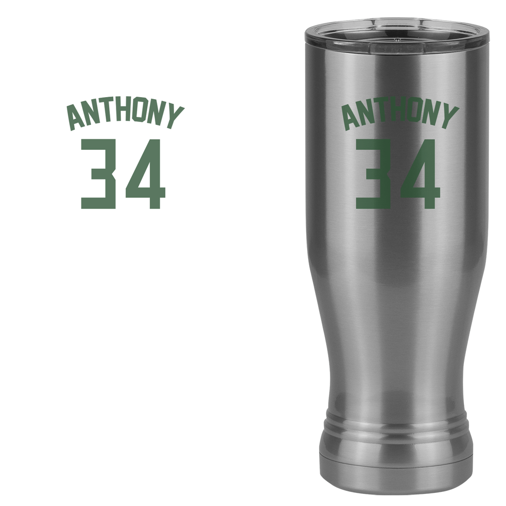 Personalized Jersey Number Pilsner Tumbler (20 oz) - Design View