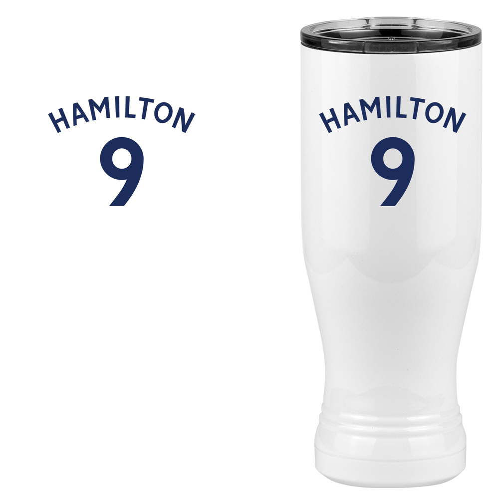 Personalized Jersey Number Pilsner Tumbler (20 oz) - English Soccer - Design View