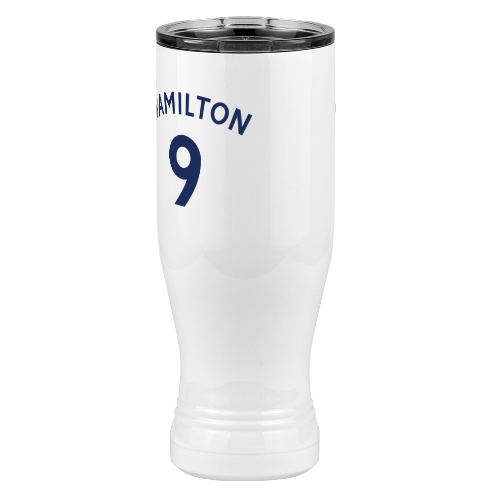 Personalized Jersey Number Pilsner Tumbler (20 oz) - English Soccer - Front Left View