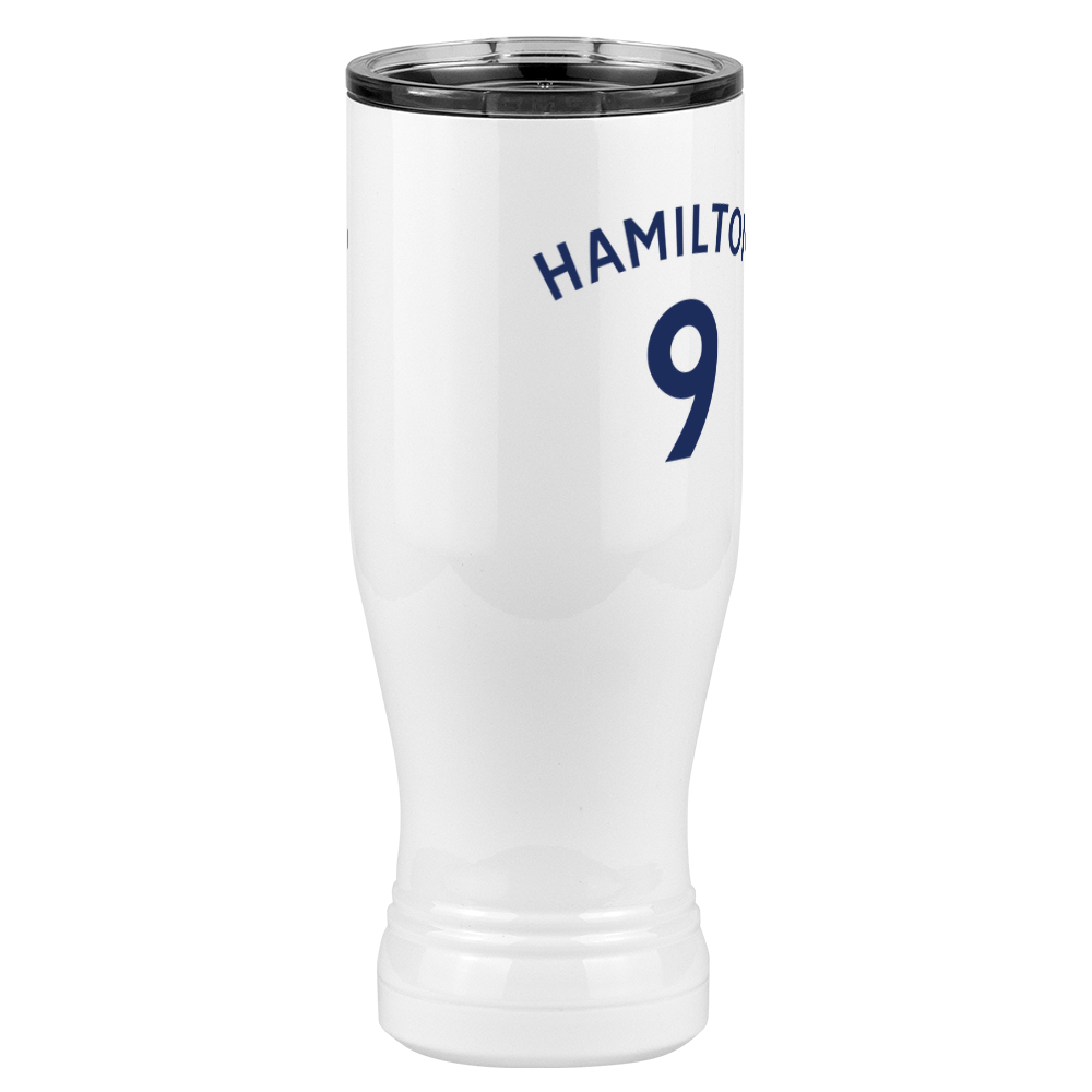 Personalized Jersey Number Pilsner Tumbler (20 oz) - English Soccer - Front Right View