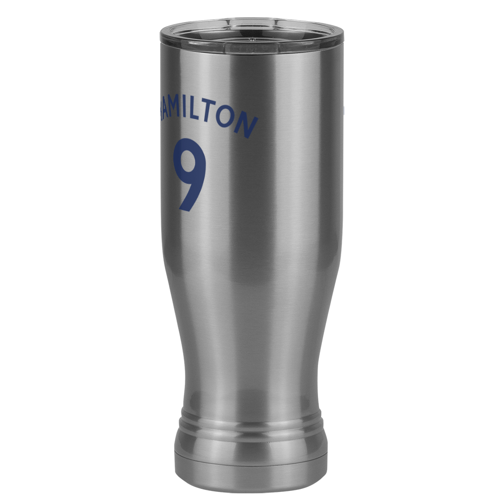 Personalized Jersey Number Pilsner Tumbler (20 oz) - English Soccer - Front Left View