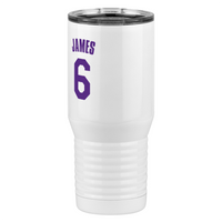 Thumbnail for Personalized Jersey Number Tall Travel Tumbler (20 oz) - Front Left View
