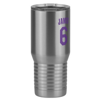 Thumbnail for Personalized Jersey Number Tall Travel Tumbler (20 oz) - Front Right View