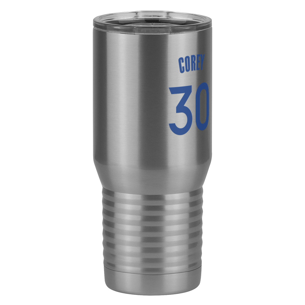 Personalized Jersey Number Tall Travel Tumbler (20 oz) - Front Right View