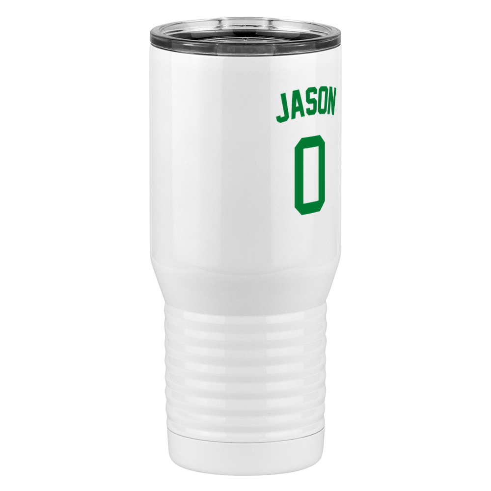 Personalized Jersey Number Tall Travel Tumbler (20 oz) - Front Right View