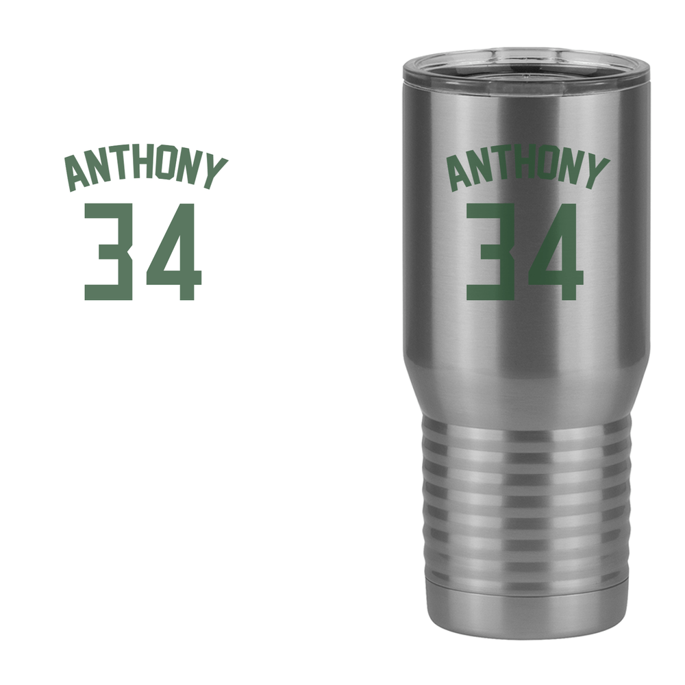 Personalized Jersey Number Tall Travel Tumbler (20 oz) - Design View
